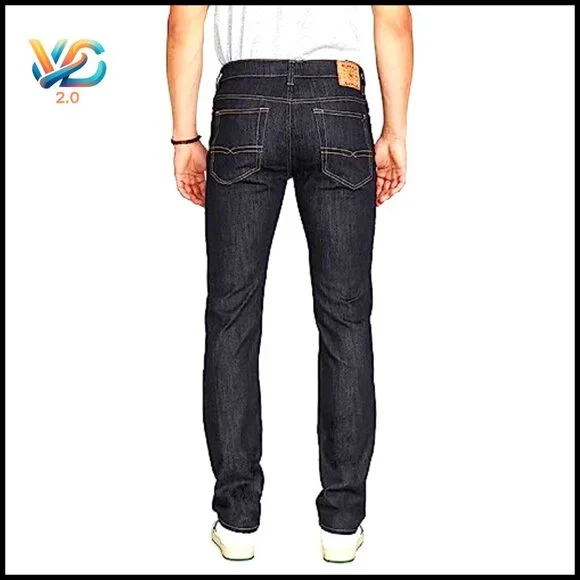 Straight Leg Jeans Slim Fit Stretch Denim Casual Classic Designer Men's